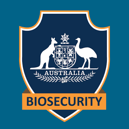 Australia's Biosecurity 2026: What Alibaba Buyers Must Know 1 A dark blue shield logo featuring the Australian Coat of Arms with a kangaroo and emu, a banner reading "BIOSECURITY" below, representing Australia's Biosecurity Official.